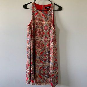 Major Red Print Swing Dress
